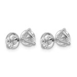 14k White Gold 1 3/4 carat Certified Lab Grown Diamond VS+ F+ Round Three Prong Complete Stud Earrings - Image 3