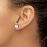 14k 2 carat Lab Grown Diamond VS/SI+ G+ Round Complete Three Prong Screwback Stud Earrings - Image 3