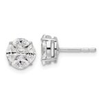 14k White Gold 1 carat Lab Grown Diamond VS/SI+ G+ Complete Round and Marquise Halo Post Earrings