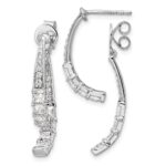 14k White Gold 2 5/8 carat Lab Grown Diamond VS/SI+ G+ Front and Back Dangle Post Earrings