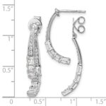 14k White Gold 2 5/8 carat Lab Grown Diamond VS/SI+ G+ Front and Back Dangle Post Earrings - Image 2