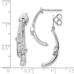 14k White Gold 7/8 carat Lab Grown Diamond VS/SI+ G+ Front and Back Dangle Post Earrings - Image 2
