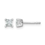 14k White Gold 1/2 carat Lab Grown Diamond VS+ F+ Princess Complete Four Prong Stud Earrings