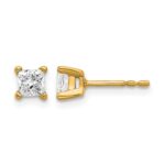 14k 5/8 carat Lab Grown Diamond VS/SI+ G+ Princess Complete Four Prong Stud Earrings