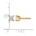 14k 5/8 carat Lab Grown Diamond VS+ F+ Princess Complete Four Prong Stud Earrings - Image 4