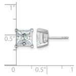 14k White Gold 5 carat Certified Lab Grown Diamond VS/SI+ G+ Princess Complete Four Prong Stud Earrings - Image 4