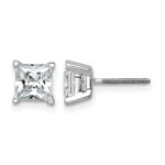 14kw Princess 4-Prong 2.00ct. Screw Back Post Earring Mountings w/ Backs