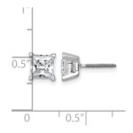14kw Princess 4-Prong 2.00ct. Screw Back Post Earring Mountings w/ Backs - Image 4