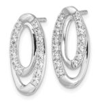 14k White Gold 5/8 carat Lab Grown Diamond VS/SI+ G+ Complete Oval Post Earrings - Image 2