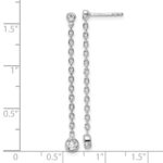 14k White Gold 1/4 carat Lab Grown Diamond VS/SI+ G+ Complete Dangle Post Earrings - Image 4