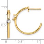 14k 1/4 carat Lab Grown Diamond VS/SI+ G+ Complete C-Hoop Post Earrings - Image 4