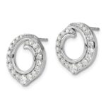 14k White Gold 1 carat Lab Grown Diamond VS/SI+ G+ Circle Post Earrings - Image 2