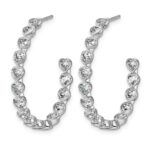 14kw 3ct Lab Grown Dia VS+ F+ Post Heart Hoop Earrings - Image 2