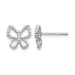 14k White Gold 1/6 carat Lab Grown Diamond VS/SI+ G+ Butterfly Post Earrings