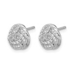 14k White Gold 1/4 carat Diamond Love Knot Post Earrings - Image 2