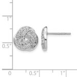 14k White Gold 1/2 carat Diamond Love Knot Post Earrings - Image 4