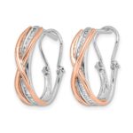 14k Rose and White Gold Diamond Fancy Earrings - Image 2