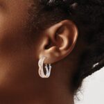 14k Rose and White Gold Diamond Fancy Earrings - Image 3