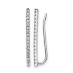 14k White Gold 1/4 carat Diamond Bar Fancy Ear Climber Earrings