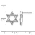 14k White Gold Diamond Star of David Earrings - Image 3