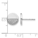 14k White Gold 1/5 carat Diamond Fancy Circle Post Earrings - Image 2