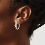 14k Rose and White Gold Diamond Earrings - Image 3