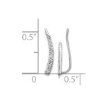 14k White Gold 1/6 carat Diamond Graduated Ear Climber Earrings - Image 4