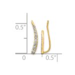 14k 1/6 carat Diamond Graduated Ear Climber Earrings - Image 4