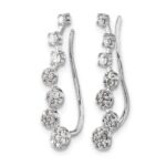 14k White Gold 1/2 carat Diamond Graduated Ear Climber Earrings - Image 2