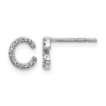 14k White Gold Diamond Initial C Post Earrings
