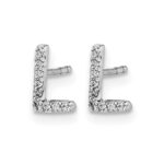 14k White Gold Diamond Initial L Post Earrings - Image 2