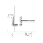 14k White Gold Diamond Initial L Post Earrings - Image 4