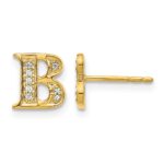 14k Diamond Initial B Post Earrings