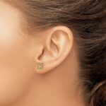 14k Diamond Initial B Post Earrings - Image 3