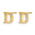 14k Diamond Initial D Post Earrings - Image 2