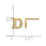 14k Diamond Initial D Post Earrings - Image 4