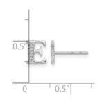 14k White Gold Diamond Initial E Post Earrings - Image 4