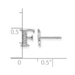 14k White Gold Diamond Initial F Post Earrings - Image 4