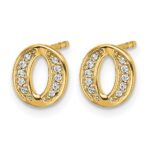 14k Diamond Initial O Post Earrings - Image 2