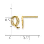 14k Diamond Initial Q Post Earrings - Image 4