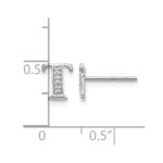14k White Gold Diamond Initial T Post Earrings - Image 4