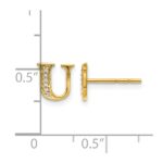 14k Diamond Initial U Post Earrings - Image 4
