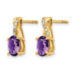 10k Amethyst and Diamond Earrings - Image 2