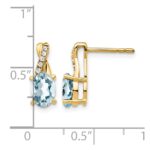 10k Aquamarine and Diamond Earrings - Image 4
