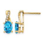 10k Blue Topaz and Diamond Earrings