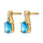 10k Blue Topaz and Diamond Earrings - Image 2