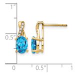 10k Blue Topaz and Diamond Earrings - Image 4