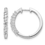 14k White Gold Diamond Hinged Hoop Earrings