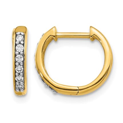 14k Diamond Hinged Hoop Earrings