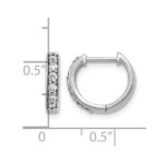 14k White Gold 1/4 carat Lab Grown Diamond VS/SI+ G+ Complete Hinged Hoop Earrings - Image 4